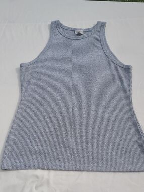 A New Day Light Gray Ribbed Tank Medium